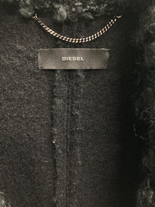 DIESEL（ディーゼル）DIESEL (ディーゼル) 縮絨ウールチェスターコート ブラック サイズ:XSの古着・服飾アイテム