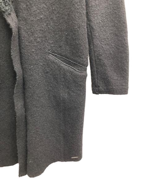 DIESEL（ディーゼル）DIESEL (ディーゼル) 縮絨ウールチェスターコート ブラック サイズ:XSの古着・服飾アイテム