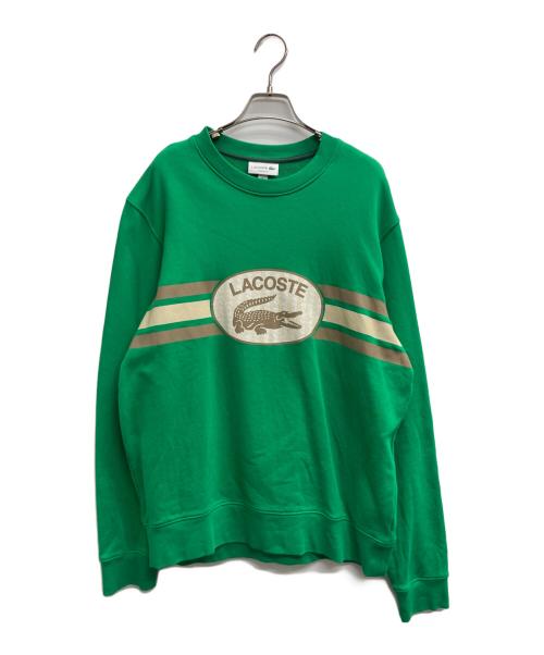 LACOSTE（ラコステ）LACOSTE (ラコステ) モノグラムレイヤードオーバルロゴクルーネックスウェット グリーン サイズ:Lの古着・服飾アイテム