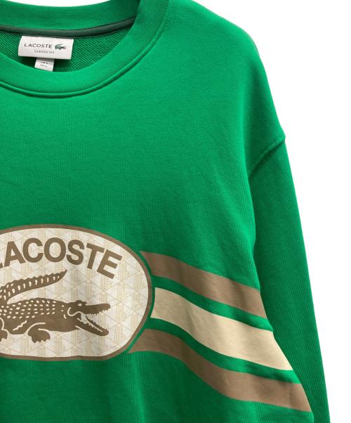 LACOSTE（ラコステ）LACOSTE (ラコステ) モノグラムレイヤードオーバルロゴクルーネックスウェット グリーン サイズ:Lの古着・服飾アイテム