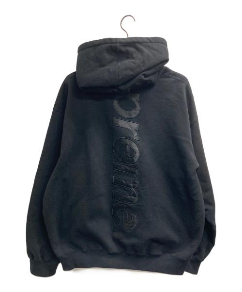 SUPREME（シュプリーム）Supreme (シュプリーム) Satin Applique Hooded Sweatshirt（サテン　アップリケ　フーデッド　スウェットシャツ） ブラック サイズ:Xlの古着・服飾アイテム