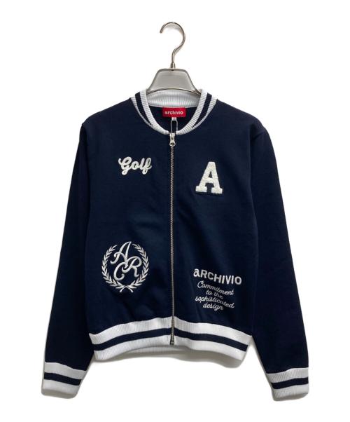 archivio（アルチビオ）archivio (アルチビオ) 25AW 刺繍ニットジップブルゾン ネイビー サイズ:38 未使用品の古着・服飾アイテム