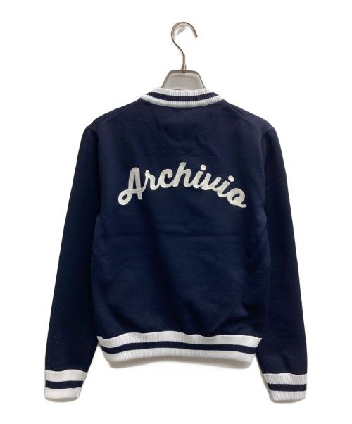 archivio（アルチビオ）archivio (アルチビオ) 25AW 刺繍ニットジップブルゾン ネイビー サイズ:38 未使用品の古着・服飾アイテム