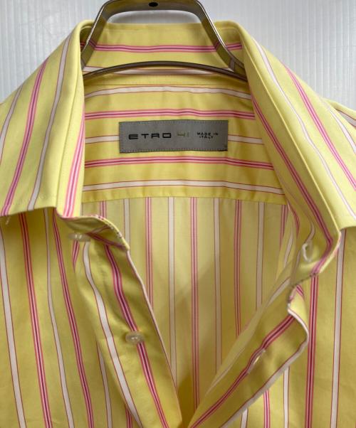 ETRO（エトロ）ETRO (エトロ) 半袖ストライプシャツ イエロー サイズ:41の古着・服飾アイテム