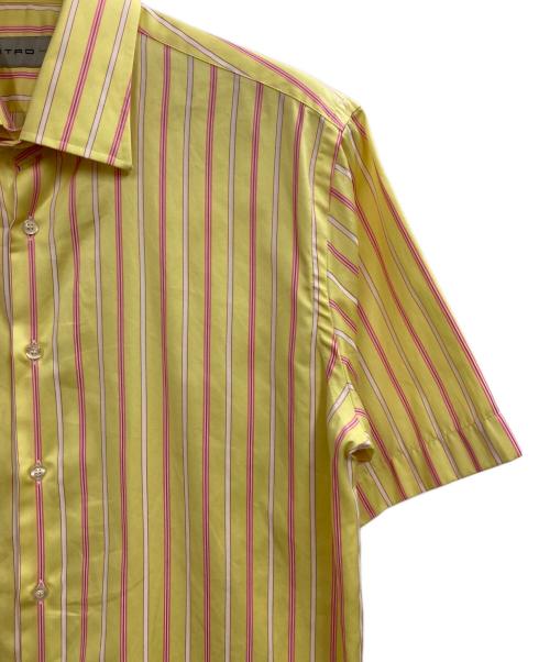 ETRO（エトロ）ETRO (エトロ) 半袖ストライプシャツ イエロー サイズ:41の古着・服飾アイテム