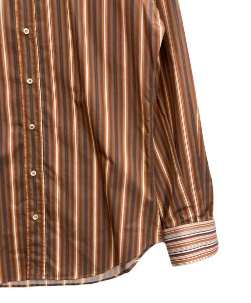 ETRO（エトロ）ETRO (エトロ) 切替ストライプシャツ ブラウン サイズ:41の古着・服飾アイテム