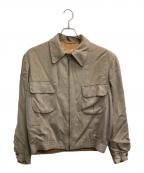 GORDONゴードン）の古着「レーヨンギャバジャケット」｜オリーブ