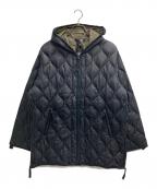 TAIONタイオン）の古着「MILITARY W-ZIP HOOD DOWN JKT（ミリタリー　ダブルジップ　フッド　ダウン　ジャケット）」｜ブラック