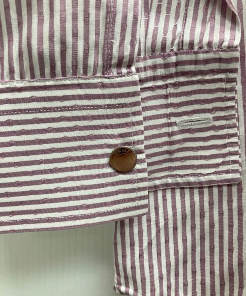 HERMES（エルメス）HERMES (エルメス) Hロゴストライプドレスシャツ レッド サイズ:Sの古着・服飾アイテム