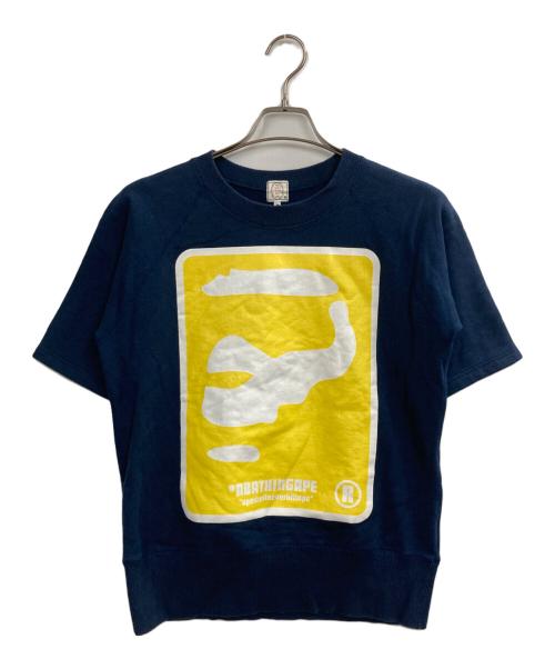 A BATHING APE（ア ベイシング エイプ）A BATHING APE (ア ベイシング エイプ) ハーフスリーブスウェット ネイビー サイズ:Mの古着・服飾アイテム