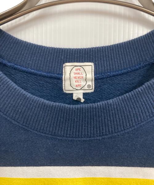 A BATHING APE（ア ベイシング エイプ）A BATHING APE (ア ベイシング エイプ) ハーフスリーブスウェット ネイビー サイズ:Mの古着・服飾アイテム