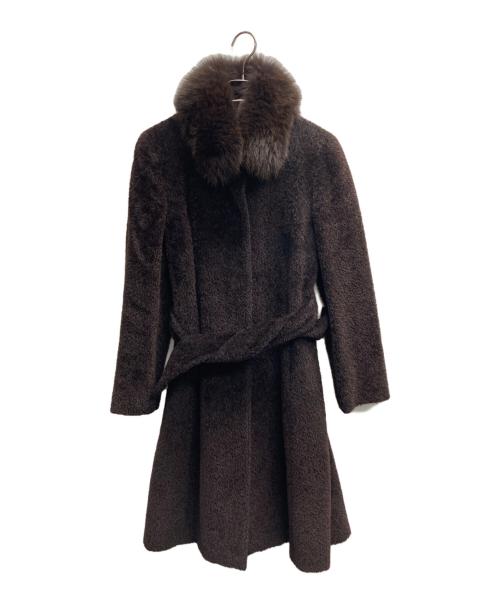 MaxMara（マックスマーラ）MaxMara (マックスマーラ) アルパカ混ロングコート ブラウン サイズ:40の古着・服飾アイテム