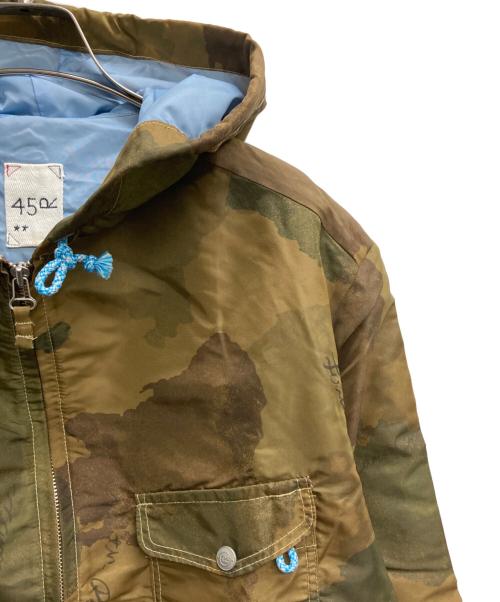 45R（フォーティファイブ・アール）45R (フォーティファイブ・アール) 葉山ものがたり ナイロンプリントの908フーディ カーキ サイズ:表記なしの古着・服飾アイテム