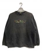 stussyステューシー）の古着「迷彩ロゴスウェット」｜ブラック