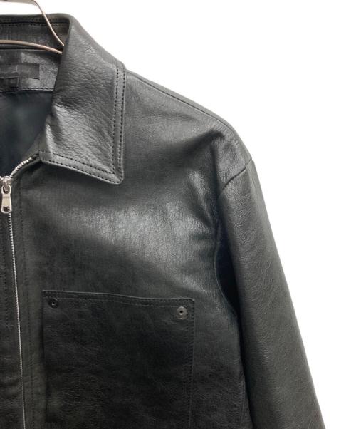 Omar Afridi（オマールアフリディ）Omar Afridi (オマールアフリディ) GOAT LEATHER JACKET（ゴート　レザー　ジャケット） ブラック サイズ:46の古着・服飾アイテム