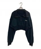 PRANK PROJECTプランクプロジェクト）の古着「Hook Eye Collar Cropped Sweatshirt」｜ブラック