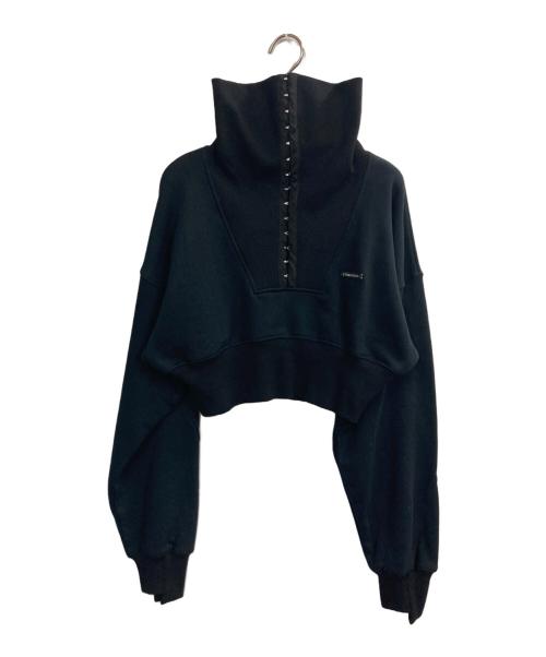 PRANK PROJECT（プランクプロジェクト）PRANK PROJECT (プランクプロジェクト) Hook Eye Collar Cropped Sweatshirt ブラック サイズ:Freeの古着・服飾アイテム