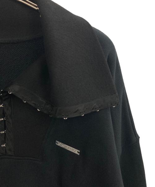 PRANK PROJECT（プランクプロジェクト）PRANK PROJECT (プランクプロジェクト) Hook Eye Collar Cropped Sweatshirt ブラック サイズ:Freeの古着・服飾アイテム