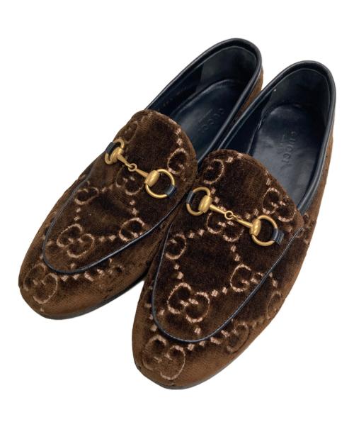 GUCCI（グッチ）GUCCI (グッチ) ビットローファー ブラウン サイズ:361/2の古着・服飾アイテム