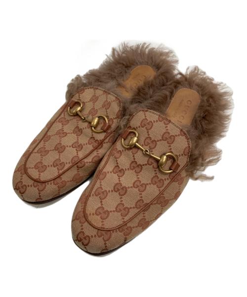 GUCCI（グッチ）GUCCI (グッチ) プリンスタウン GG柄スリッパ ベージュ サイズ:24㎝の古着・服飾アイテム