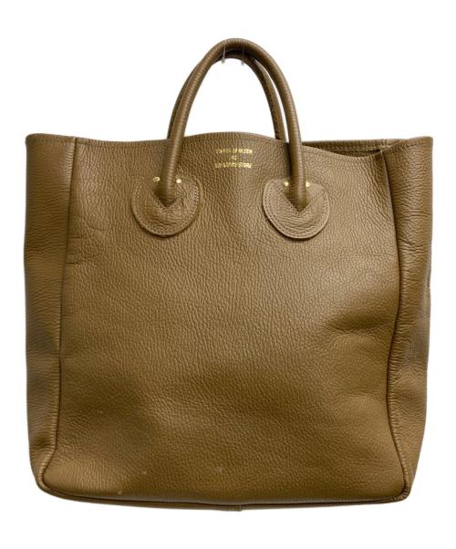 YOUNG & OLSEN The DRYGOODS STORE（ヤングアンドオルセン ザ ドライグッズストア）YOUNG & OLSEN The DRYGOODS STORE (ヤングアンドオルセン ザ ドライグッズストア) EMBOSSED LEATHER D TOTE M ブラウンの古着・服飾アイテム