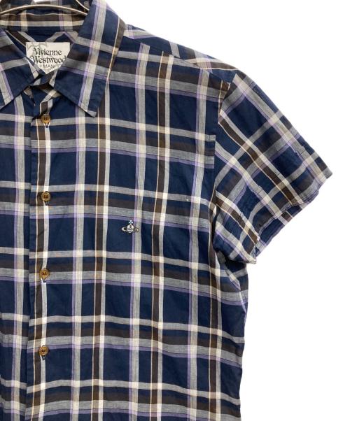 Vivienne Westwood man（ヴィヴィアンウエストウッドマン）Vivienne Westwood man (ヴィヴィアン ウェストウッド マン) チェックシャツ ネイビー サイズ:50の古着・服飾アイテム