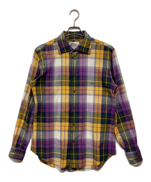 Vivienne Westwood man（ヴィヴィアン ウェストウッド マン）Vivienne Westwood man (ヴィヴィアン ウェストウッド マン) チェックシャツ イエロー サイズ:50の古着・服飾アイテム