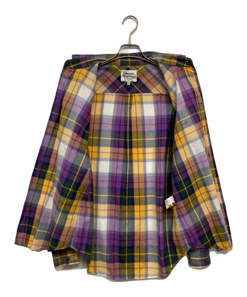 Vivienne Westwood man（ヴィヴィアン ウェストウッド マン）Vivienne Westwood man (ヴィヴィアン ウェストウッド マン) チェックシャツ イエロー サイズ:50の古着・服飾アイテム