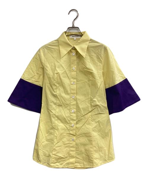 ENFOLD（エンフォルド）ENFOLD (エンフォルド) 半袖シャツ イエロー×パープル サイズ:38の古着・服飾アイテム