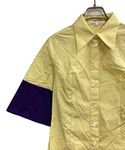 ENFOLD（エンフォルド）ENFOLD (エンフォルド) 半袖シャツ イエロー×パープル サイズ:38の古着・服飾アイテム