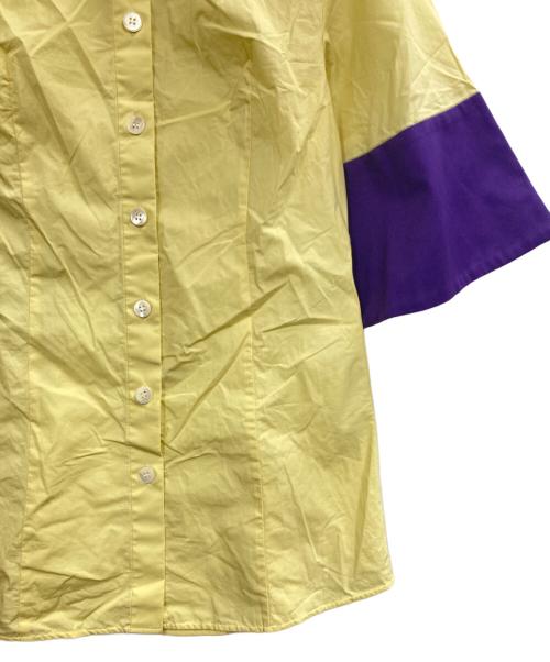 ENFOLD（エンフォルド）ENFOLD (エンフォルド) 半袖シャツ イエロー×パープル サイズ:38の古着・服飾アイテム