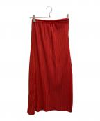 PLEATS PLEASEプリーツプリーズ）の古着「プリーツスカート」｜オレンジ