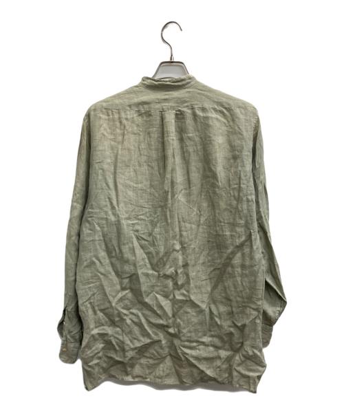 MAATEE&SONS（マーティーアンドサンズ）MAATEE&SONS (マーティーアンドサンズ) LINEN PULLOVER シャツ（リネン　プルオーバー　シャツ） 黄緑 サイズ:2の古着・服飾アイテム
