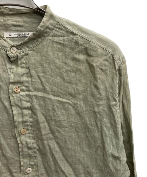 MAATEE&SONS（マーティーアンドサンズ）MAATEE&SONS (マーティーアンドサンズ) LINEN PULLOVER シャツ（リネン　プルオーバー　シャツ） 黄緑 サイズ:2の古着・服飾アイテム