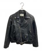beautiful peopleビューティフルピープル）の古着「shrink leather riders jacket（シュリンク　レザー　ライダース　ジャケット）」｜ブラック