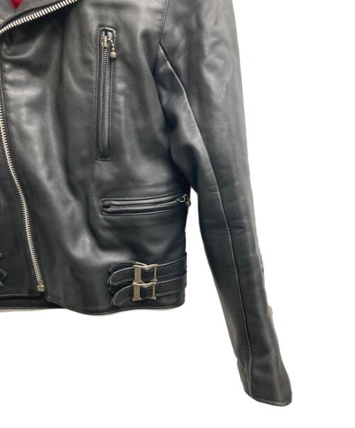 666（666）666 (666) LJM-1 サイドベルト ライダースジャケット ブラック サイズ:36の古着・服飾アイテム
