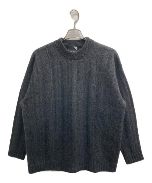 ATON（エイトン）ATON (エイトン) MOHAIR SILK SHAGGY RANDOM RIB CREWNECK（モヘア　シルク　シャギー　ランダム　リブ　クルーネック） グレー サイズ:04の古着・服飾アイテム