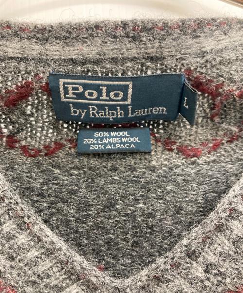 POLO RALPH LAUREN（ポロ・ラルフローレン）POLO RALPH LAUREN (ポロ・ラルフローレン) チルデンニット グレー サイズ:Lの古着・服飾アイテム