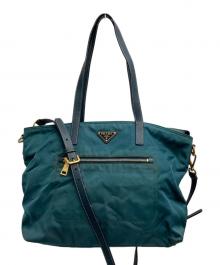 PRADA（プラダ）の古着「2WAYナイロントートバッグ」｜ダークグリーン