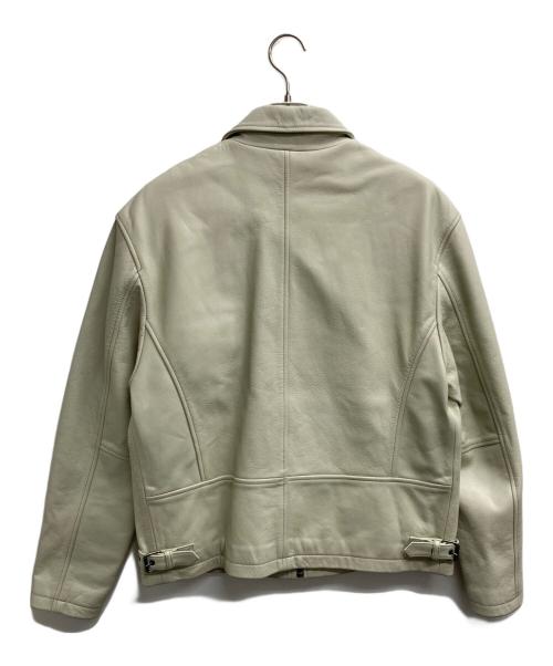GUESS USA（ゲス ユーエスエー）GUESS USA (ゲス ユーエスエー) COW LEATHER JACKET（カウ　レザー　ジャケット） アイボリー サイズ:Mの古着・服飾アイテム