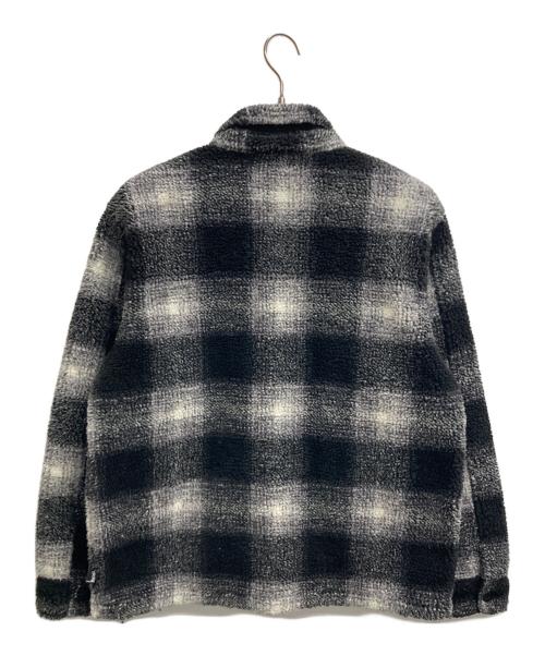 stussy（ステューシー）stussy (ステューシー) Plaid Sherpa Shirt（プレイド　シェルパ　シャツ） ブラック サイズ:Sの古着・服飾アイテム