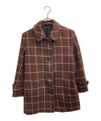 MARGARET HOWELLマーガレットハウエル）の古着「HOUNDSTOOTH CHECK WOOL（ハウンドトゥース　チェック　ウール）」｜ブラウン
