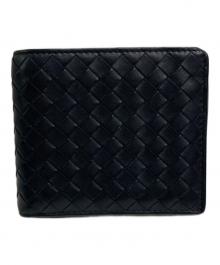 BOTTEGA VENETA（ボッテガベネタ）の古着「イントレチャート 二つ折り財布」｜ブラック