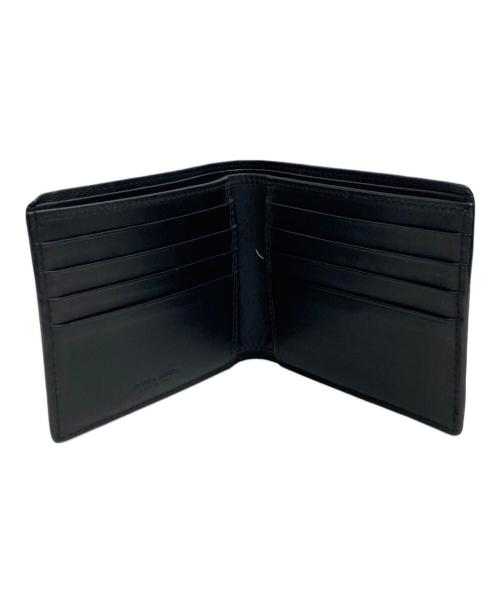 BOTTEGA VENETA（ボッテガベネタ）BOTTEGA VENETA (ボッテガベネタ) イントレチャート 二つ折り財布 ブラックの古着・服飾アイテム