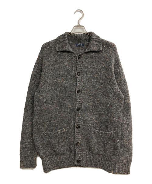 PAPAS PLUS（パパスプラス）PAPAS PLUS (パパスプラス) シルク混ニットカーディガン グレー サイズ:Lの古着・服飾アイテム