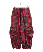 HEIHEIヘイヘイ）の古着「ハートポケットカーゴパンツ」｜レッド