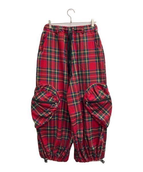 HEIHEI（ヘイヘイ）HEIHEI (ヘイヘイ) ハートポケットカーゴパンツ レッド サイズ:Fの古着・服飾アイテム