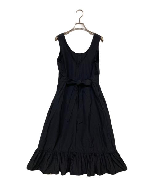 PLAN C（プランシー）PLAN C (プランシー) タフタリボンノースリーブ裾フレアワンピース ブラック サイズ:40の古着・服飾アイテム