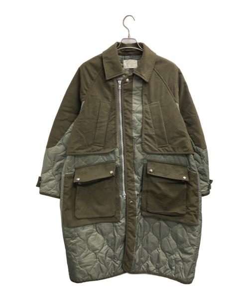 PUBLIC TOKYO（パブリックトウキョウ）PUBLIC TOKYO (パブリックトウキョウ) キルトスウェードコンビコート カーキ サイズ:1の古着・服飾アイテム