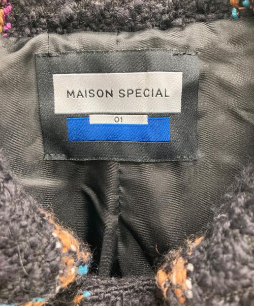 MAISON SPECIAL（メゾンスペシャル）MAISON SPECIAL (メゾンスペシャル) ツイードチェックウールプライムオーバーステンカラーコート マルチカラー サイズ:1の古着・服飾アイテム